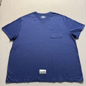 Amazon Essentials V-Neck Pocket T-Shirt Mens Sz 2XL Blue New Without Tags